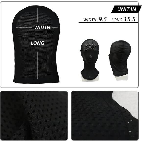 🆕Women Black Lace Hole Face Mask Gothic Sexy Halloween Spandex Cosplay Mask - Picture 3 of 6